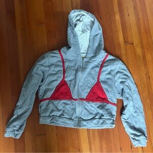 FASHION BRAND COMPANY - bikini bod hoodie - grey / red, M / L
